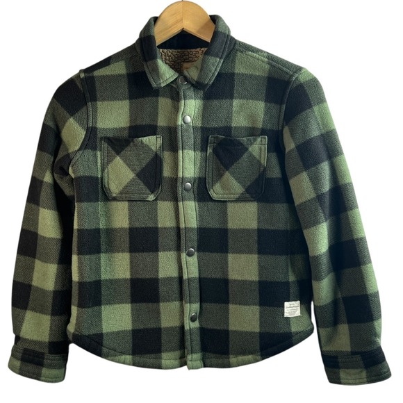 Weatherproof Other - Weatherproof Vintage Boys Flannel Jacket Sherpa Small 7/8 Lined Green Plaid